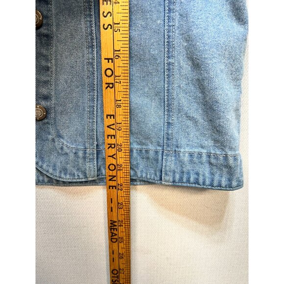 Bill Blass Women's Embroidered Jeans Vest Stretch Denim Size M Blue Sleeveless - Picture 7 of 11